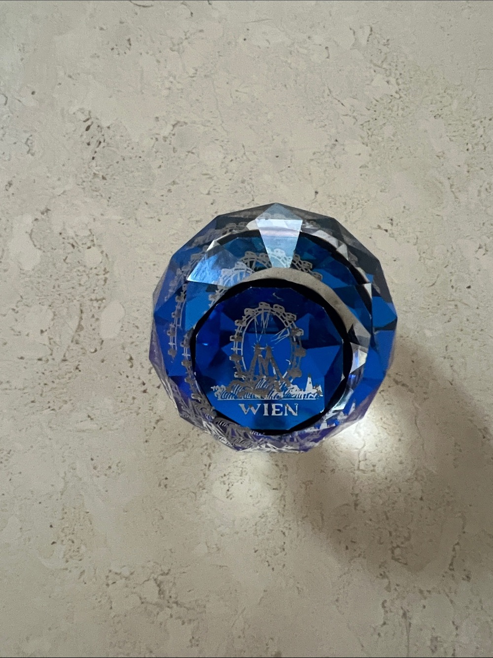 Vintage Swarovski Wien Ferris Wheel Crystal Paperweight